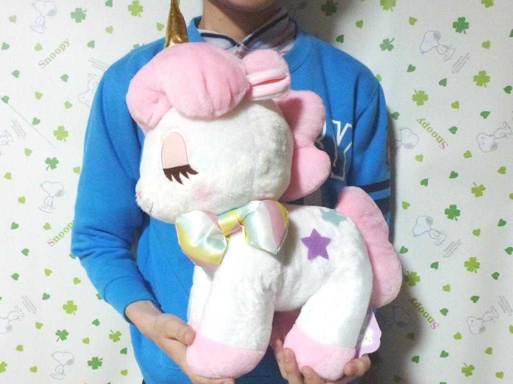 ユニコーンのコニー ゆめかわリボン ローズ BIG ぬいぐるみ ピンク