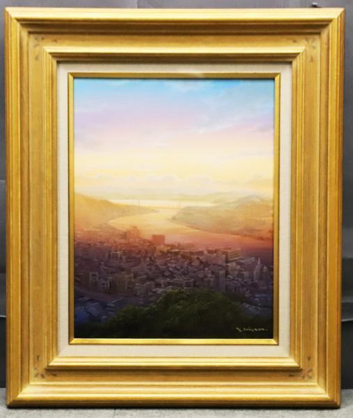 絵画 油絵 鬼沢泰治『渓谷の秋』6号