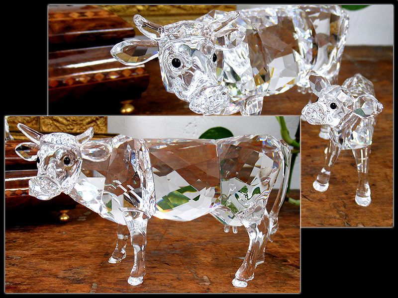 侍】Swarovski スワロフスキー クリスタルガラス Cow 牛 牝牛 雌牛