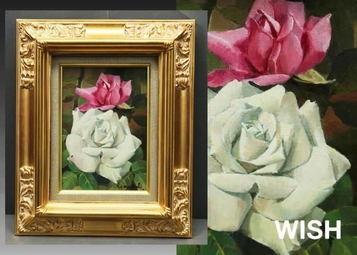 ☆ 森崎 幸 ☆「 薔 薇 」油絵SM独立美術会員