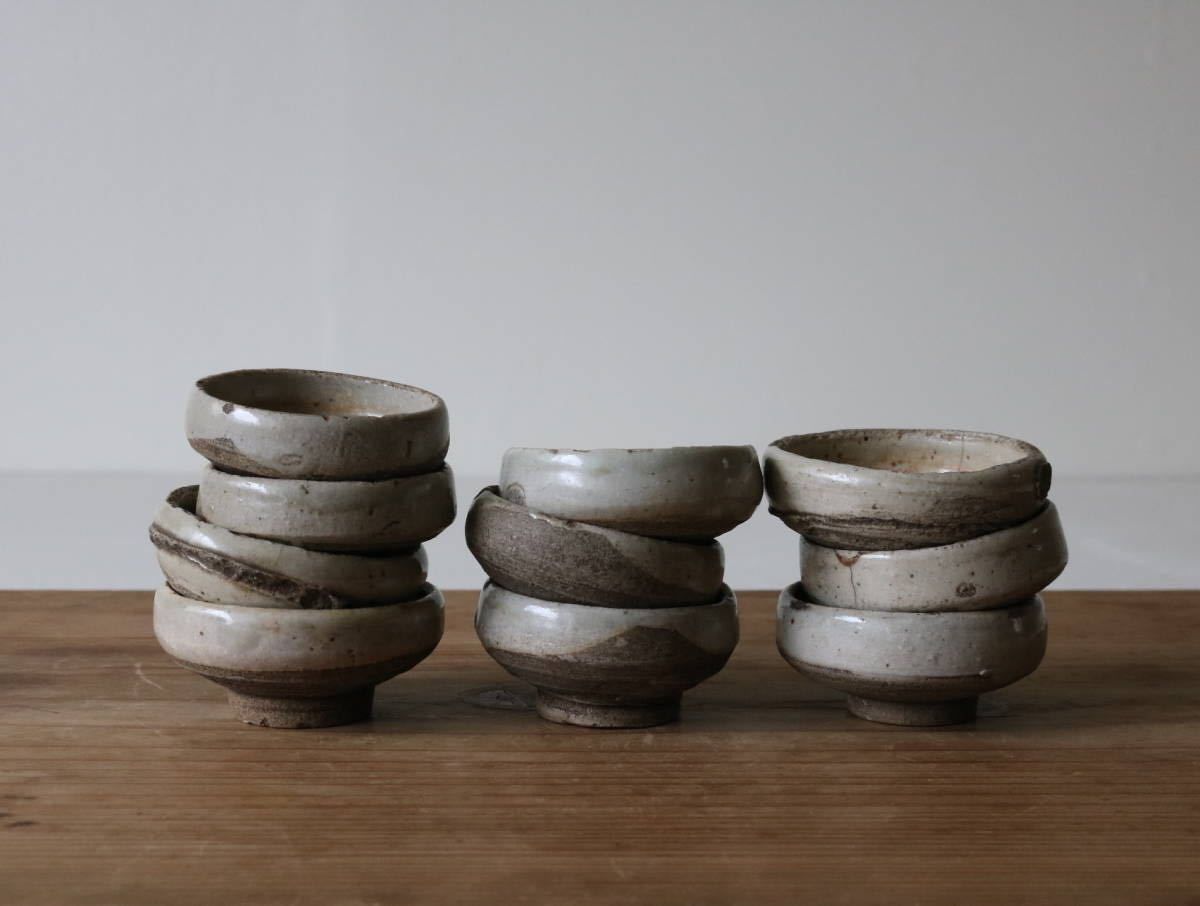 骨董瀬戸美濃灰釉蓋物