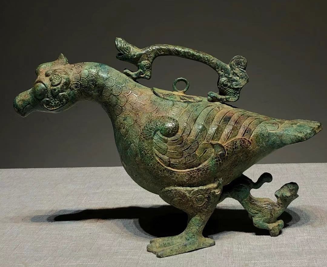 銅器 鳥尊 酒器 装飾品 現代工芸品美術品 置物