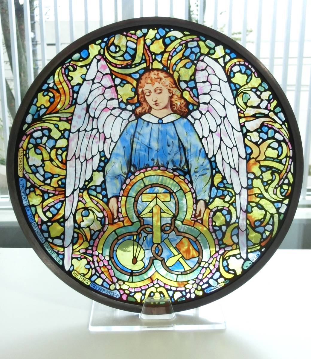 橋の上の天使 ヴィンテージ ステンドグラス ベルンハルト・プロック