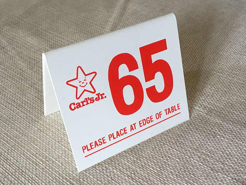 カールスJr テーブルナンバー プレート ローライダー カールスジュニア