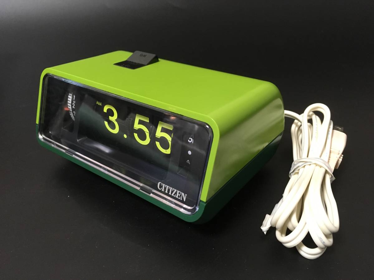 整備済み動作正常】 CITIZEN パタパタ時計 ハイリーフ・カーチス 赤色