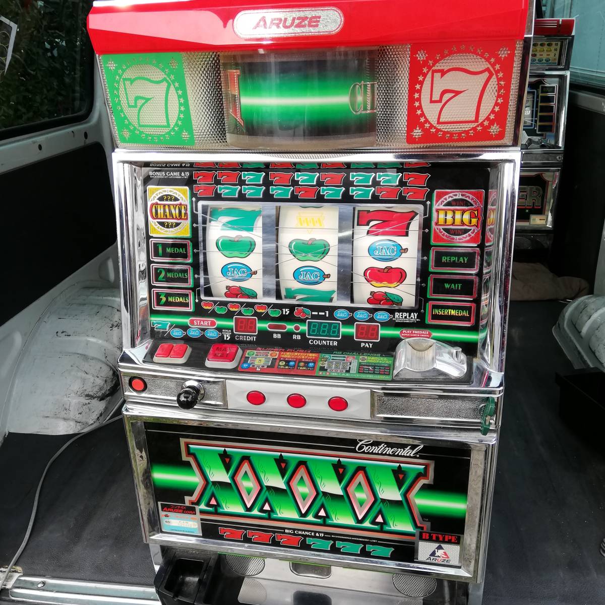 4号機コンチ4X メダル仕様 実動 機械割166%規制マシン アルゼ ARUZE 4