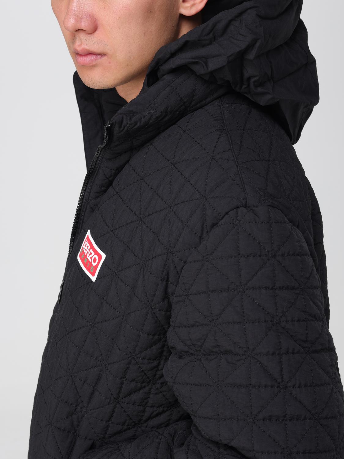 Kenzo Sashiko Stitch down jacket padded in quilted nylon - Black