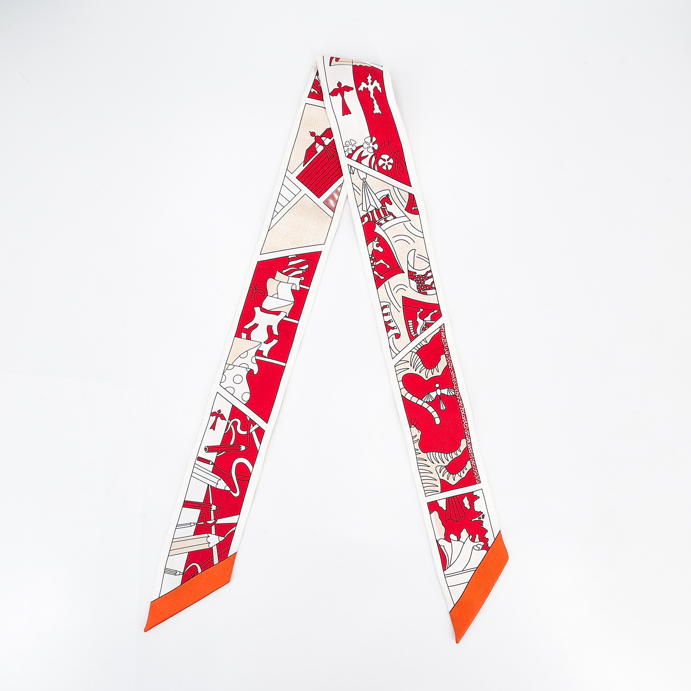 ランク N 新品 HERMÈS エルメス ツイリー ファクトリースーツ オレンジ