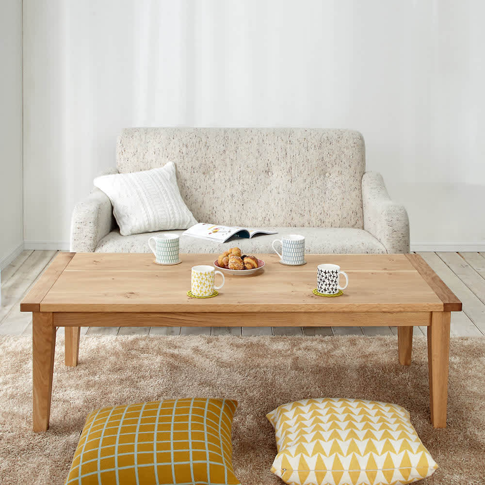 北海道産ミズナラ天然木のローこたつ 角型 135×60cm 通販 - ディノス