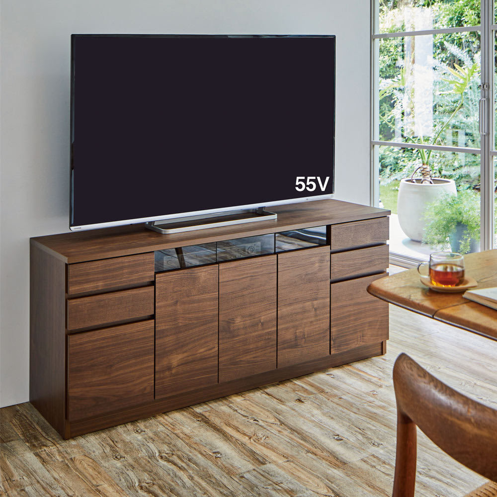 テレビボード ディスカウント 桜屋工業 扉・引き出し付き ダーク