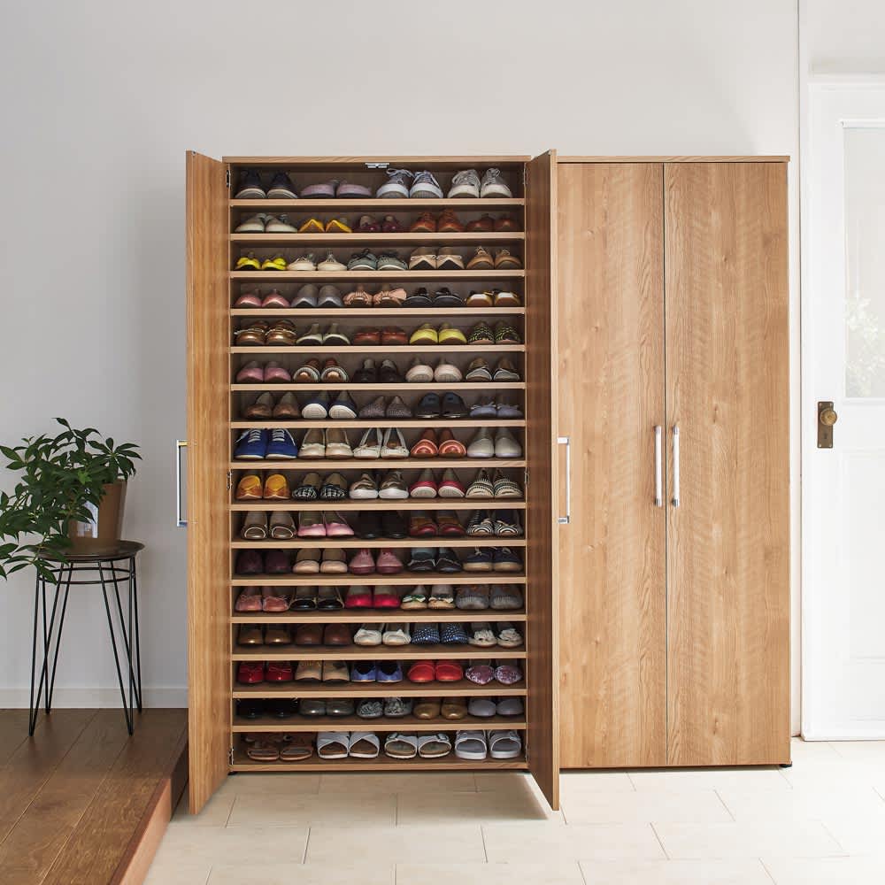 棚板たっぷり大容量シューズボックス 幅75cm 通販 - ディノス