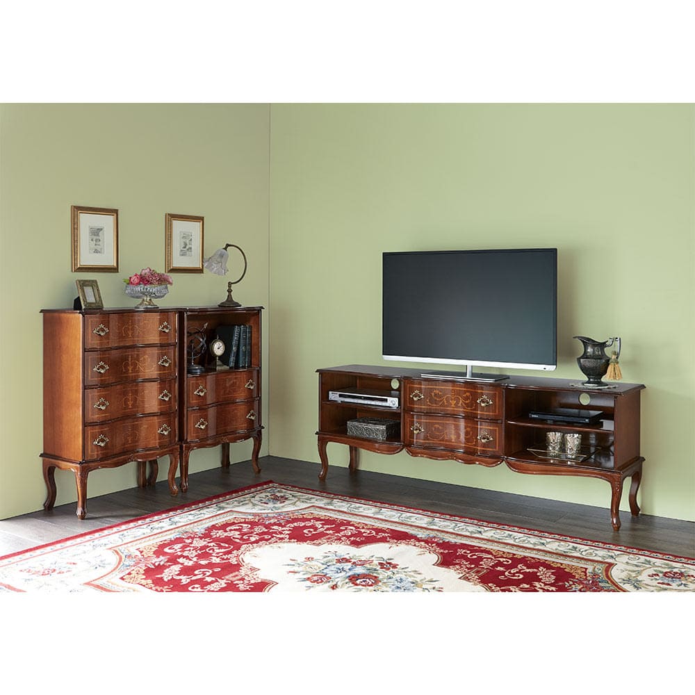 イタリア製 猫脚 象がんシリーズ チェスト4段 幅58cm 通販 - ディノス