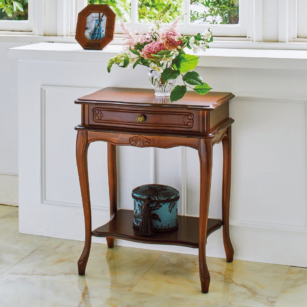 イタリア製 コンパクト収納家具シリーズ 猫脚サイドチェスト 1杯タイプ