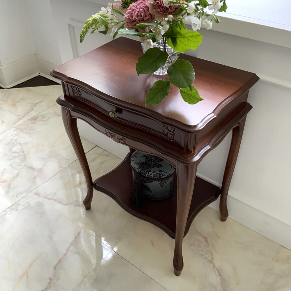 イタリア製 コンパクト収納家具シリーズ 猫脚サイドチェスト 1杯タイプ