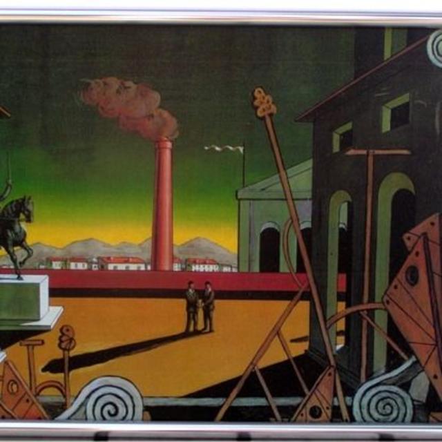 ジョルジョ・デ・キリコ、【大勝負（イタリア広場）】、希少画集画