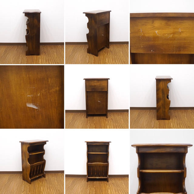 Karimoku カリモク 電話台 FAX台 オールドカリモク 昭和レトロ