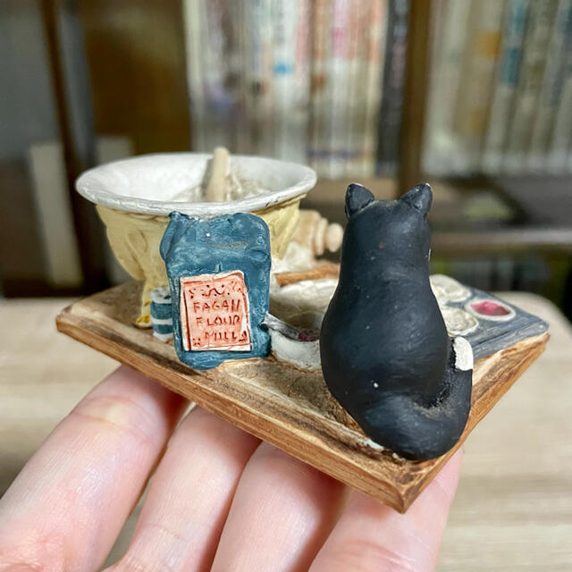 🇬🇧スコットランド製］ピーター・フェイガン作 手製 ミニねこフィギュ