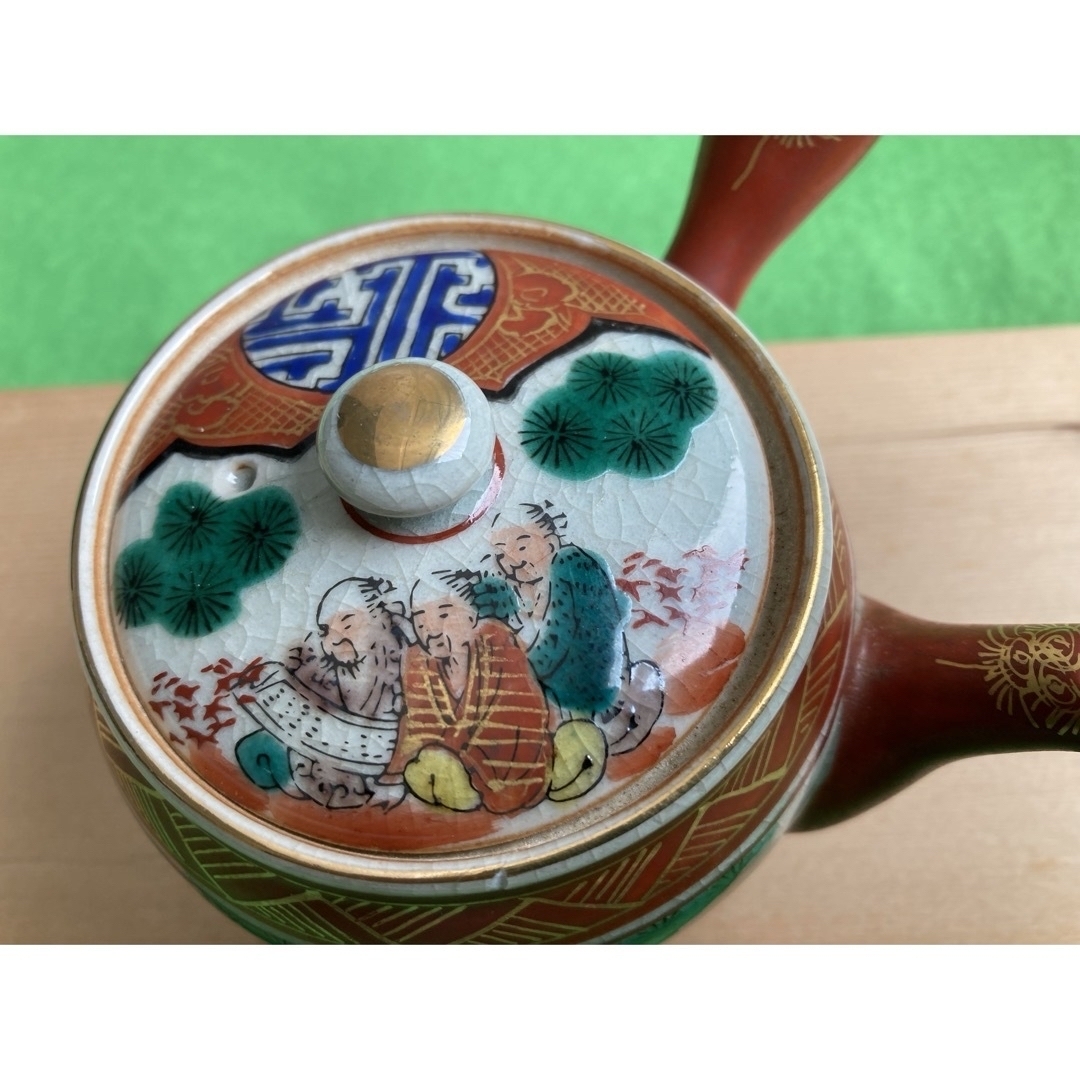 九谷】『 九谷清々軒 矢口永寿 金襴手写茶碗 5客 共箱 16045 』料亭 日本