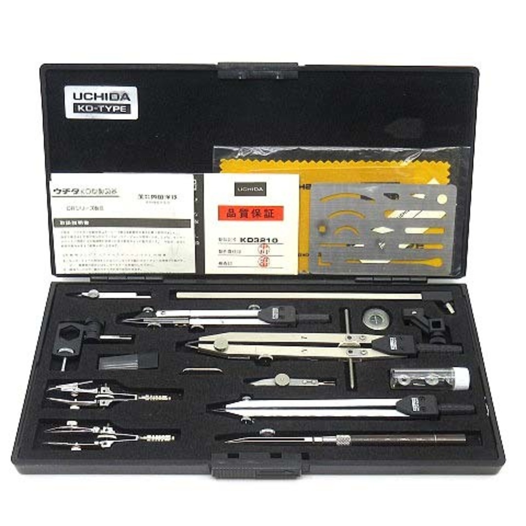 other - ウチダ 内田洋行 KD 製図器 KD3210 QBセット コンパス 15品
