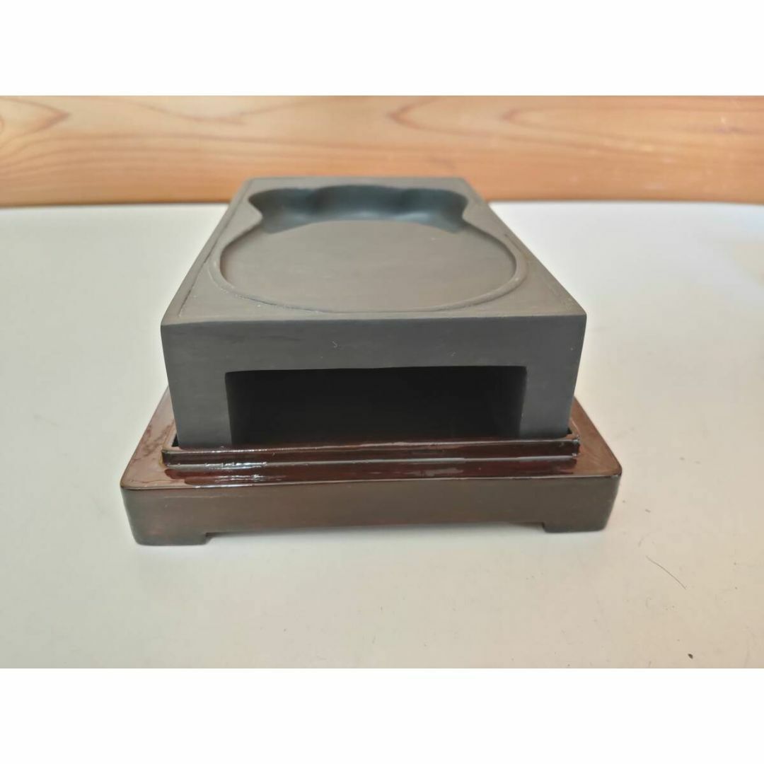 書道硯 歙州硯 楕円型 6吋｜書道 【正一】L05381 時代物 古硯