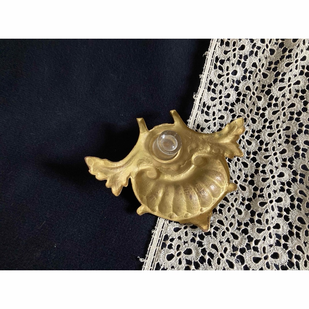 インクホルダー カリグラフィー 真鍮 ブロンズ フランスアンティーク