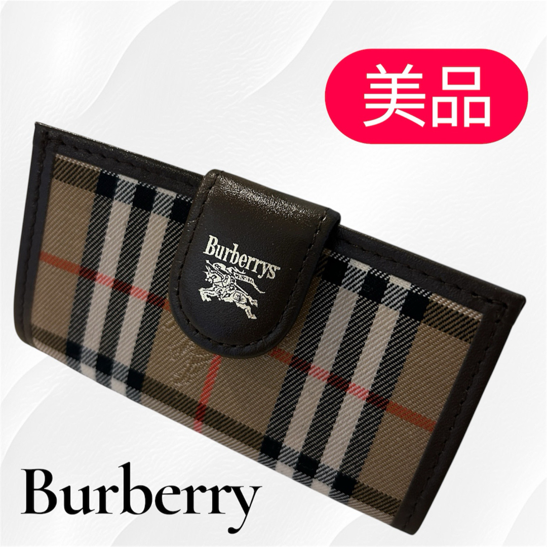 BURBERRY - ✨極美品✨バーバリー ノバチェック キーケース キャンバス