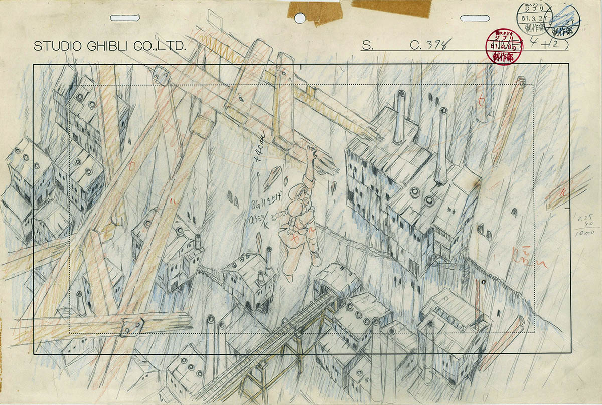 3346] 天空の城ラピュタ レイアウト / 直筆:遠藤正明