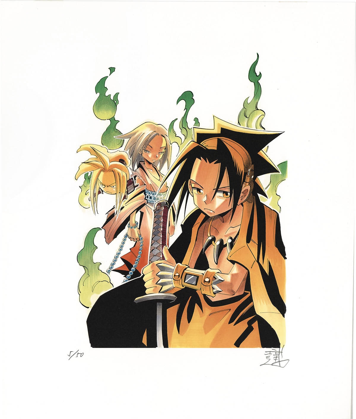 シャーマンキング 直筆サイン入複製原画 武井宏之 直筆サイン 複製原画