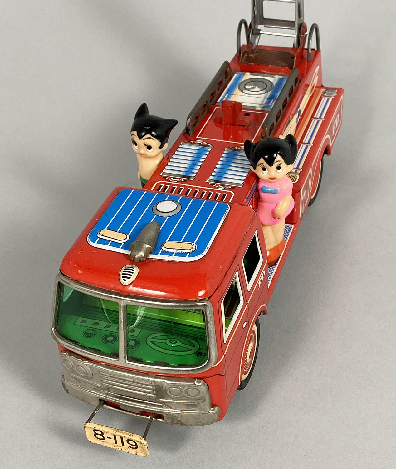 送料無料 本物 レア 希少 ヨネザワ製 鉄腕アトム ウラン 消防車 ブリキ