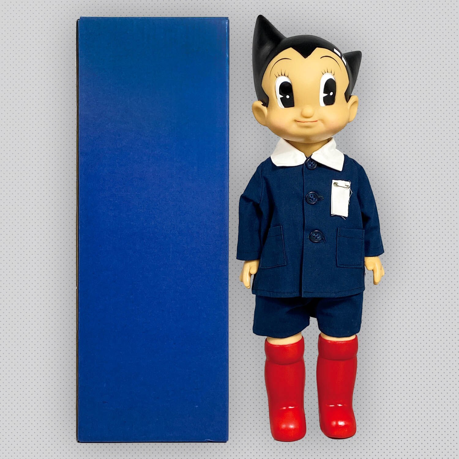 鉄腕アトム・ソフビ学生服45cm前後・箱付・貴重なビリケン商会の限定