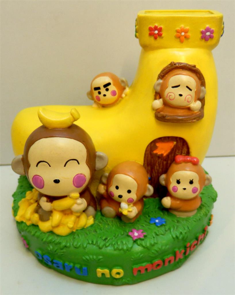 当時物 レア サンリオ おさるのもんきち 初期 バナナの家 貯金箱 平成