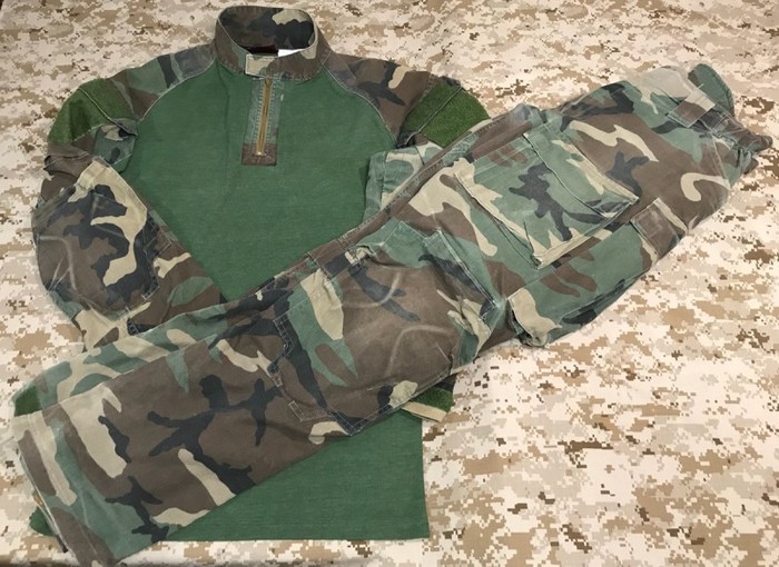 米海兵隊 実物 コンバットシャツ ウッドランド S 米海兵隊 実物