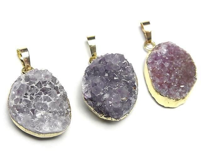 ウルグアイ産ドゥルージーアメジスト（紫水晶） ペンダントトップ 1個