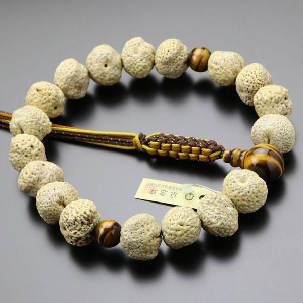 浄土真宗 数珠 男性用 原実 星月菩提樹 虎目石 紐房 - 数珠 京念珠