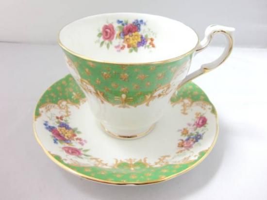 パラゴンParagonロッキンガム グリーン カップ＆ソーサー2客 販売 英国