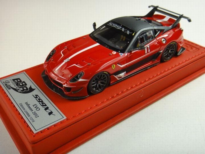 1/43 BBR FERRARI 599XX EVO RACE #11 ON DELUXE RED LEATHER BASE