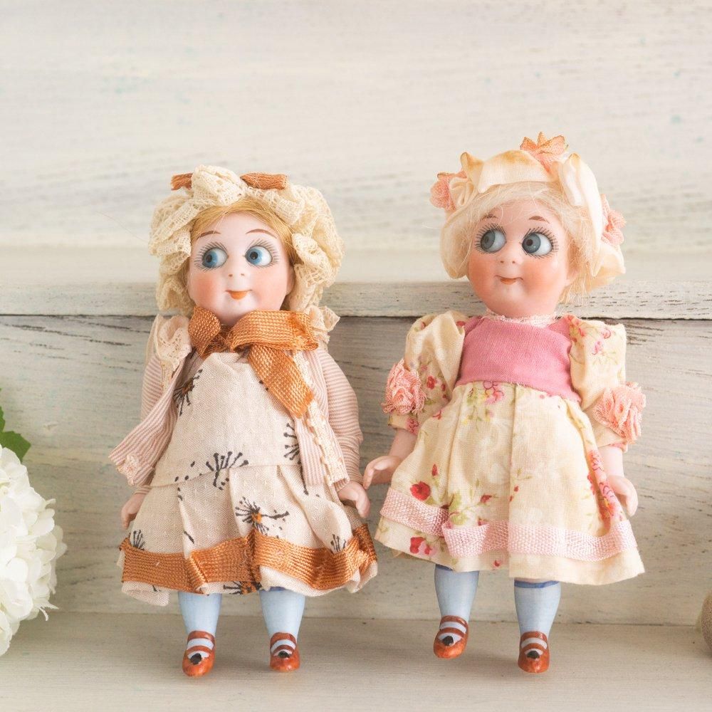 グーグリー・おしゃれな女の子のビスクドール（ドイツ） - Guignol