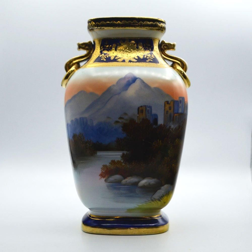 逸品大正ロマンオールドノリタケ花瓶花生けアンティークM印和骨董