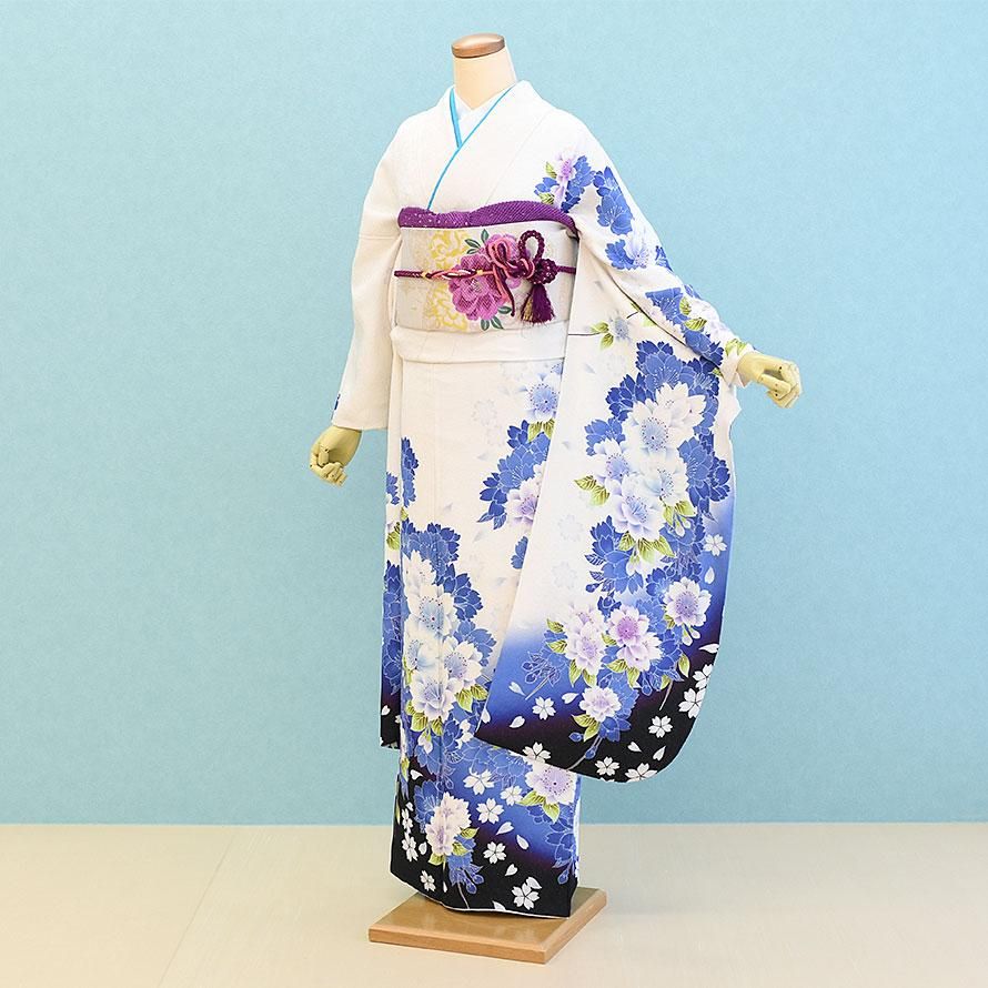 成人式振袖レンタル（FS0263）白/花柄・花 - 東京レンタルいしょう