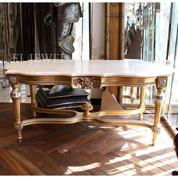 イタリア製大理石ハープサイドテーブル