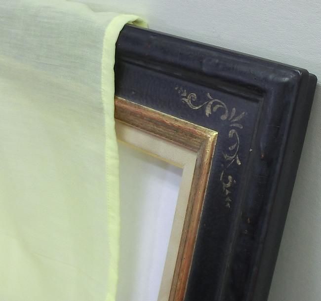 利休マット付 金+鉄黒 M6 油彩額縁 アクリル板仕様 木製フレーム