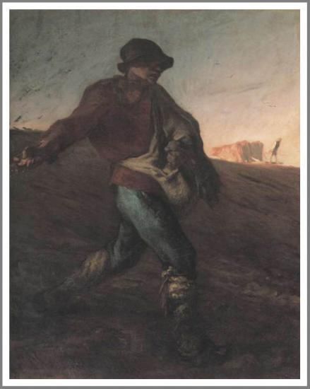 ミレー【種まく人】 - 手描き 絵画（油絵複製画）販売のアート名画館