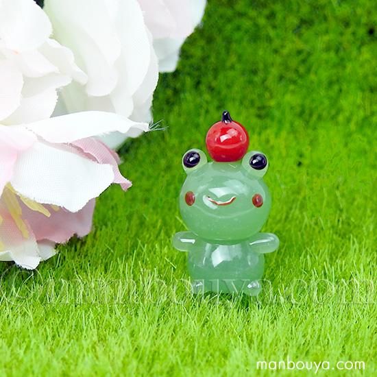 カエルカップル ガラス細工 ミニチュア カエルカップル ガラス細工