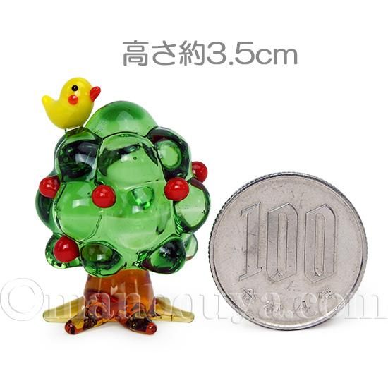 ミニチュア ガラス細工 樹木 森 植物 背景 ディスプレイ 木と小鳥