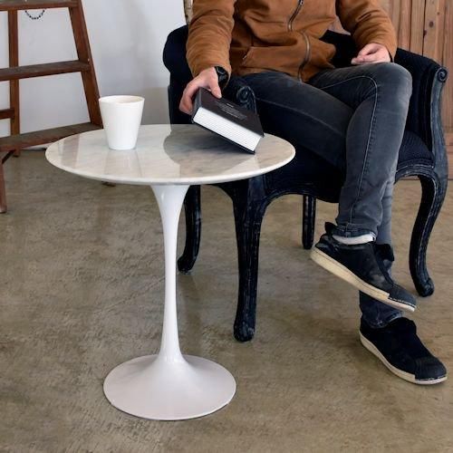 エーロ・サーリネン/チューリップサイドテーブル【Φ50cm大理石天板