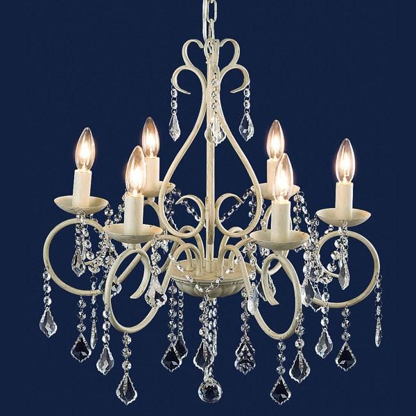 アンティーク調シャンデリア 6灯 ホワイトアンティーク(φ570×H610mm