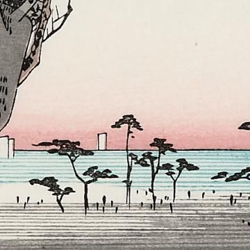 興津 東海道五十三次 歌川広重 復刻版浮世絵