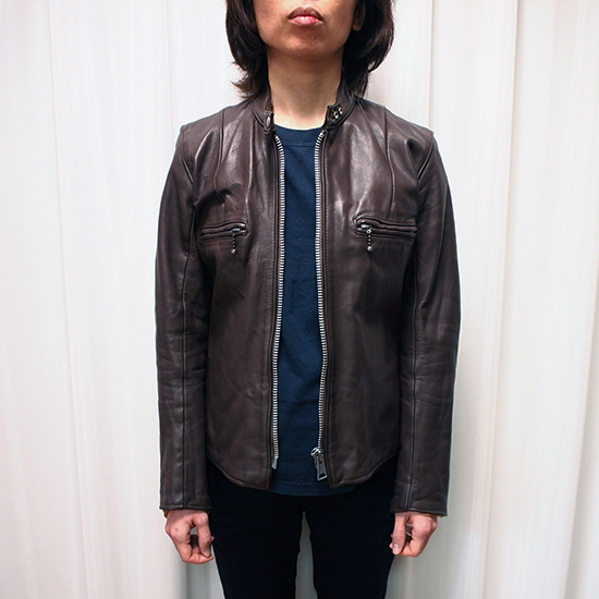 ハイウェイマン ライダース ロンジャン シングル 茶色 ブラウン レザー