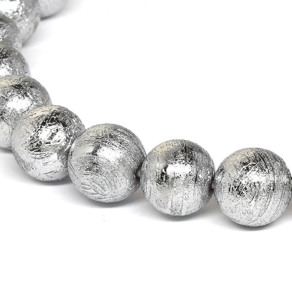 鉄隕石 ムオニナルスタ隕石 ブレスレット 8mm #QF503 - プレミアム