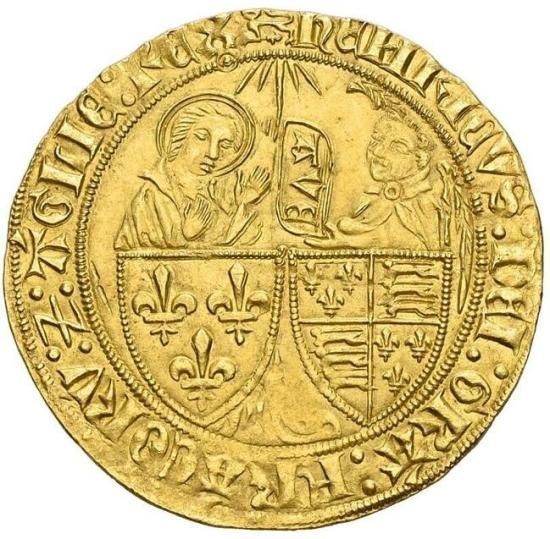 フランス 1422-1453 ヘンリー6世 サリュードール金貨 百年戦争 NGC
